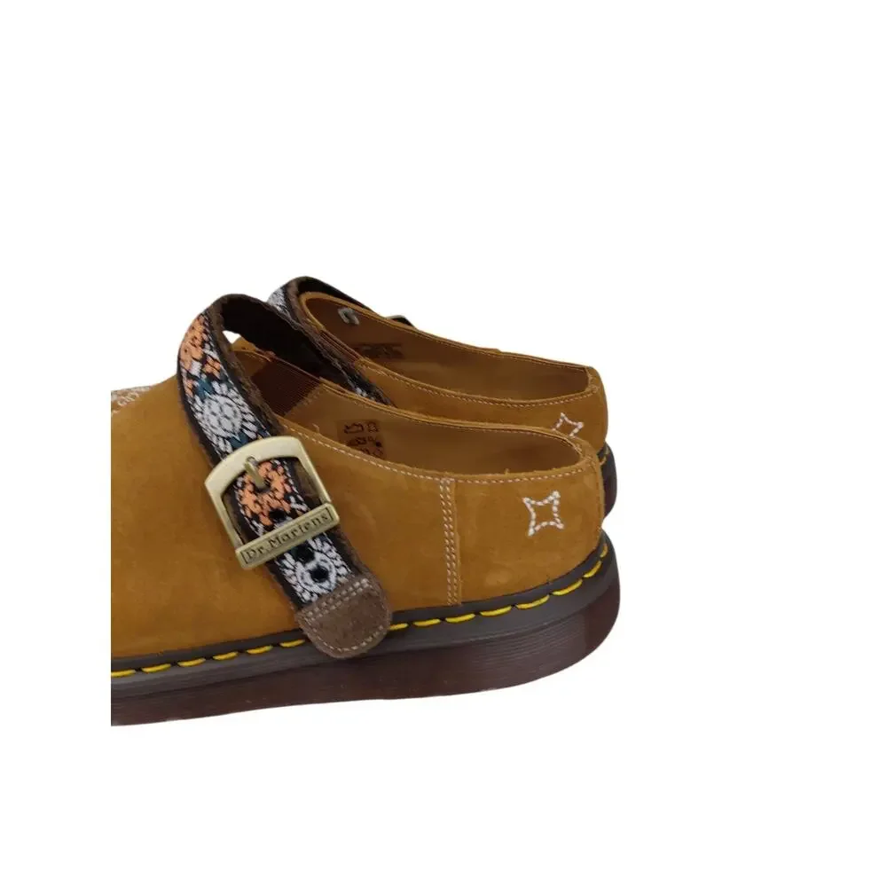 DR. MARTENS TAN SUEDE ISHAM WEB SLINBACK MULES SANDALS, MEN US 12/ EUR 46 ~NEW